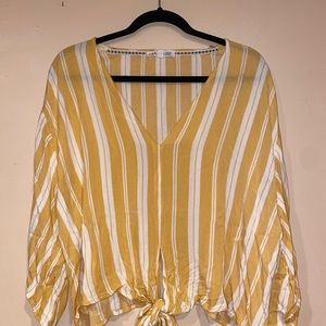 Sheer tie knot shirt